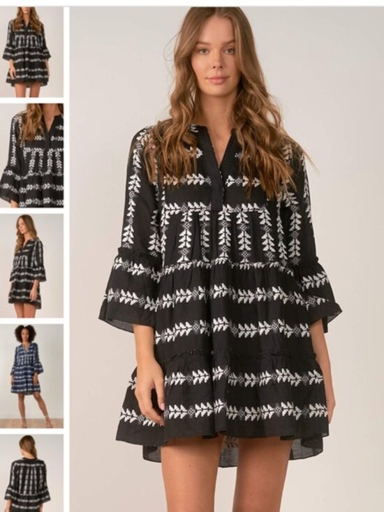 Elan Dresses & Skirts - Black and white Elan Cover Up Dress Sz Small